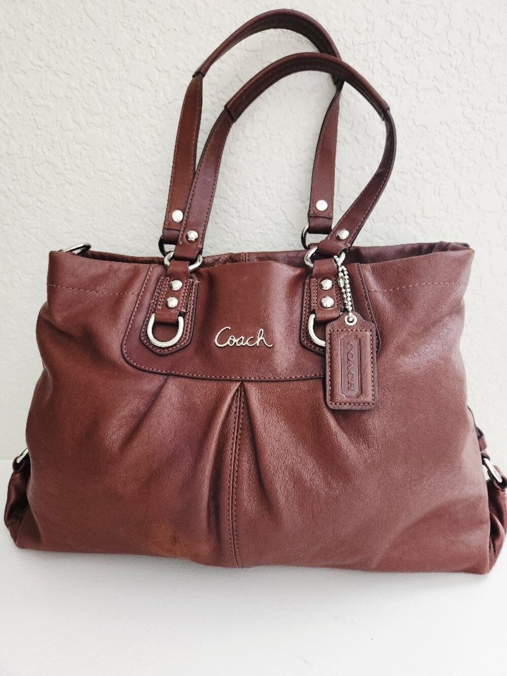 Euc Coach Ashley Brown Leather Satchel Shoulder Bag